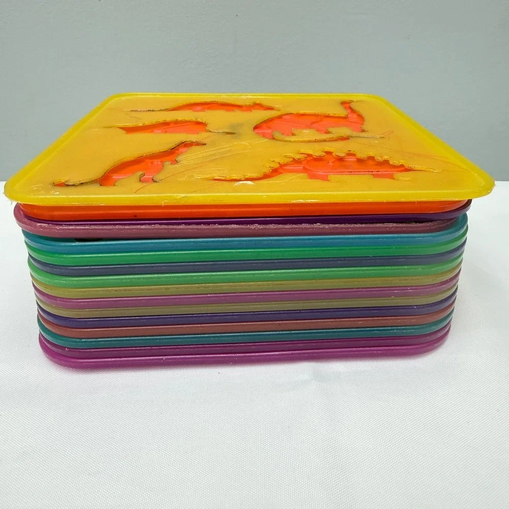 Vintage Tupperware Stencils Rub On Transfers Lot of 12 Kids Craft Art MultiColor